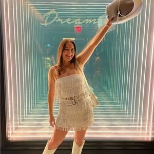 White fringe bachelorette set - Hazel and Olive